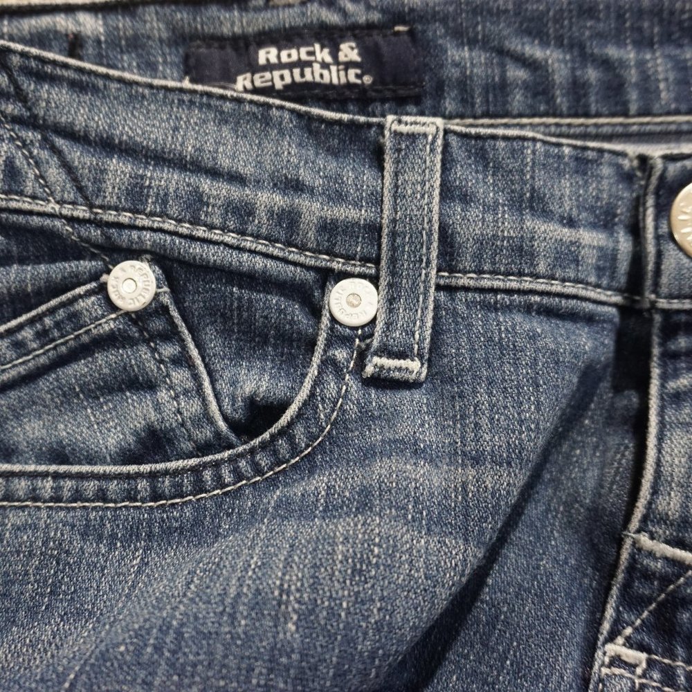 Rock & Republic Kasandra Bootcut Low Rise Denim Jeans Size 26 - Picture 4 of 5